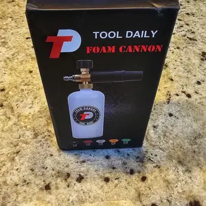 Product Review of Tool Daily Short Handheld with  Cannon FOR PRESSURE WASHER,  1/4 Inch Quick Connector, Water Spray Tool with 5 Nozzle Tips, 1 Liter snow foam lance, FathersDayGift from D**e