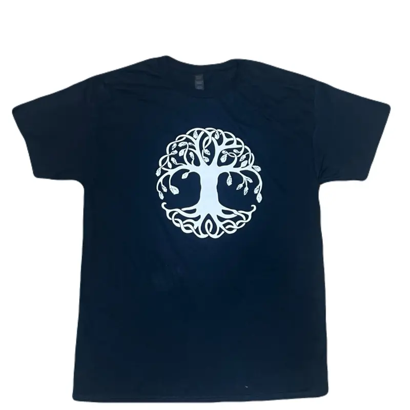 Tree of Life T-Shirt - Infused with Obsidian and Garnet Crystals, Available in Tie-Dye and Solid Color Options, Shortsleeve, Casual