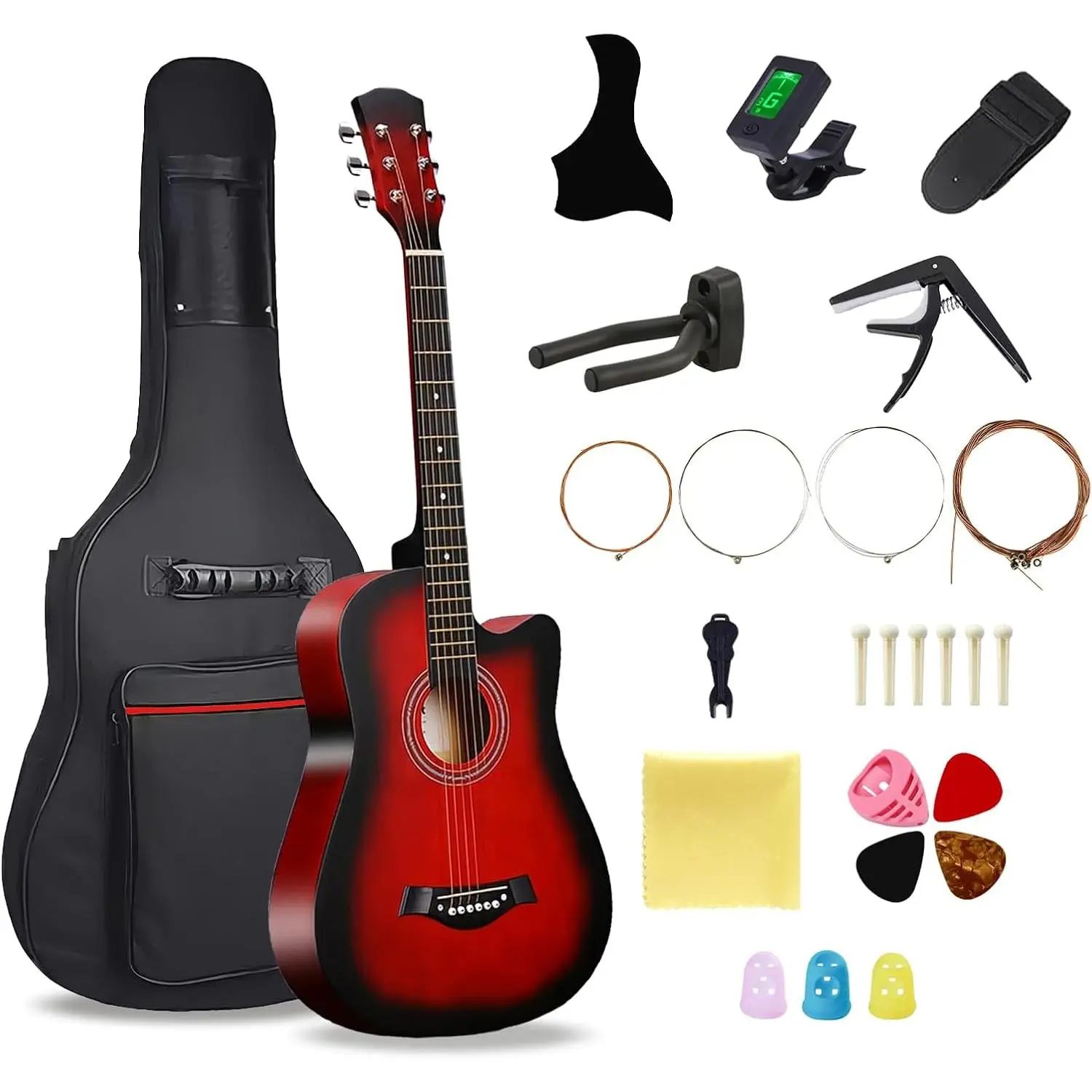 38''  Acoustic Guitar for Adults, 6 Steel-String Acoustic Guitar With Guitar Bag and Beginner Kits for Beginner