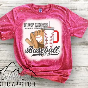 Hot Mess Baseball Mama T-Shirt