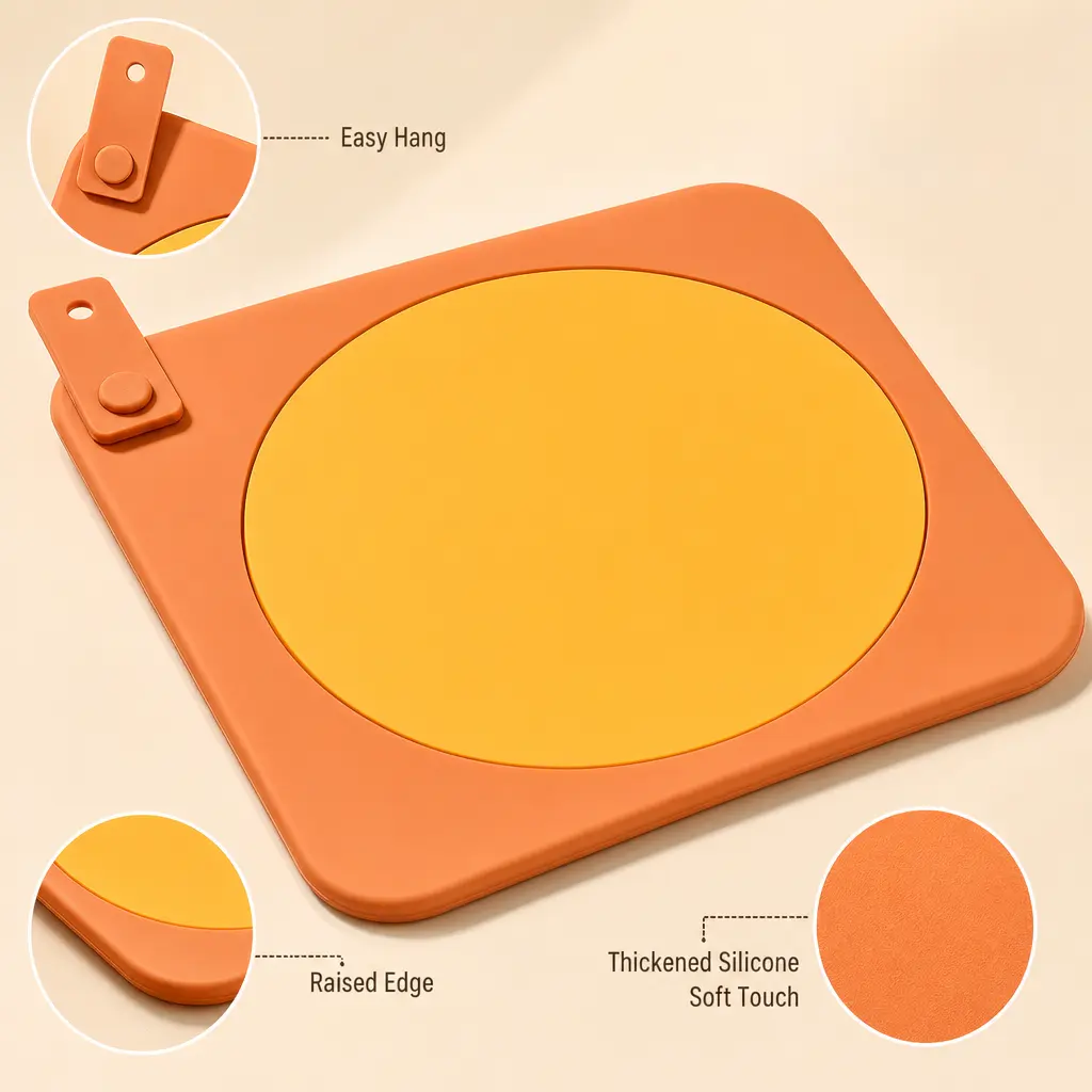 1-Piece Universal Thick Flexible Floor Drain Seal Mat - Anti-Odor, Anti-Clogging for Bathroom, Kitchen Sink, Wash Basin, One-Piece