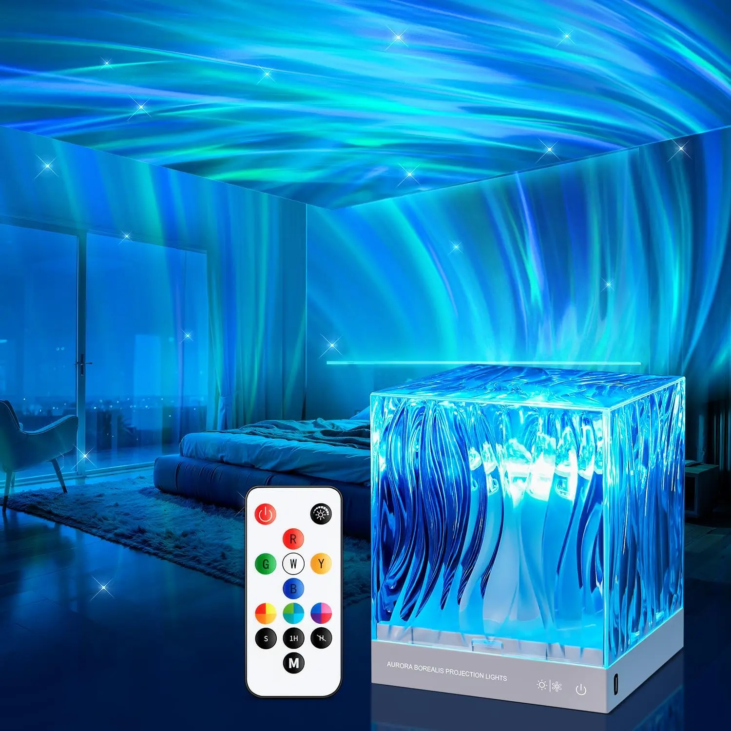 Northern Lights Galaxy Projector – 18-Color Ceiling Mood Lighting with Remote Control for Bedroom & Room Decor Starry, Aesthetic Christmas