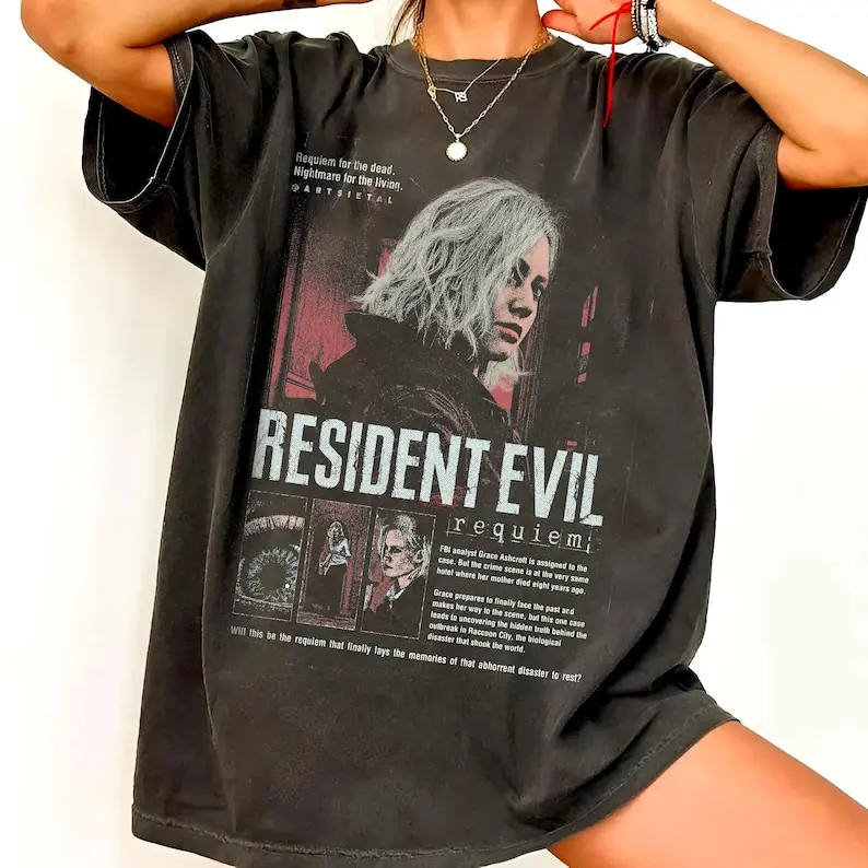 Resident Evil Requiem Grace Ashcroft Shirt, Survival Horror Game Graphic Tee