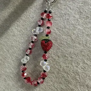 Cute Heart Shaped Beaded Phone Chain, Creative Phone Lanyard, Fashion Phone Charm, Phone Wrist Strap for Women & Girls, Mobile Phone Decoration Accessories