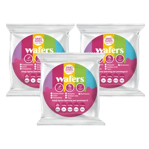 Wafers 3 Pack - 60 g each | Multicolor mix flavors | Perfect Healthy Snack for Any Occasion | No sugar added, Vegan