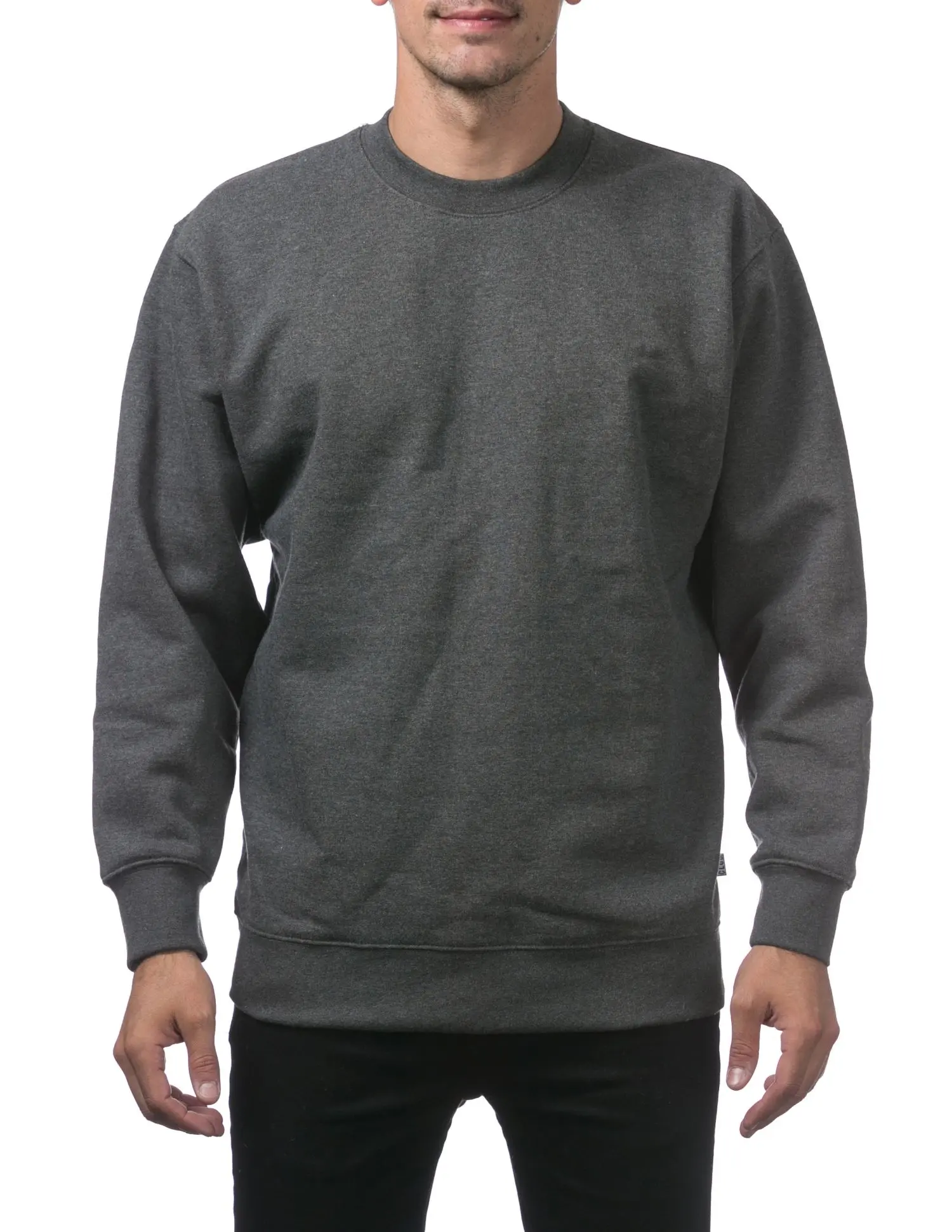 Pro Club Men's Comfort Crew Neck Fleece Pullover Sweater - Charcoal - Small