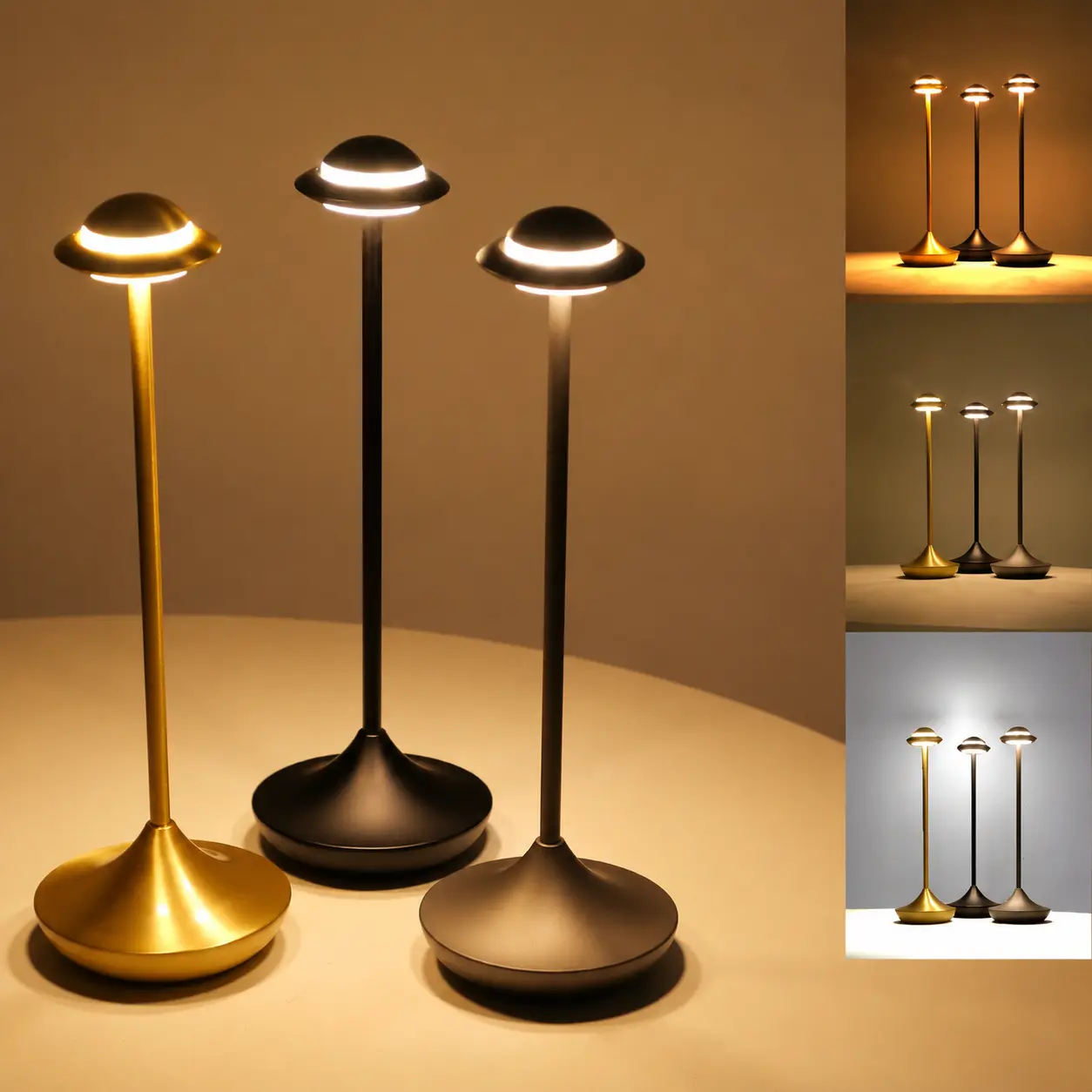 Rechargeable Cordless Table Lamp with Touch Controls, Suitable for Indoor and Outdoor, Dimmer, 2200-3000 K, Height 11.4 Inches, Black Color | Touch Controls, Indoor and Outdoor, Dimmer 2200-3000K, Height 11.4 Inches