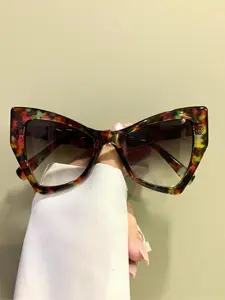 Cat Eye Glasses Fashion Vintage Irregular Decorative Eyewear Trendy Beach Eyewear for Men and Women, Casual Style All Seasons PC Frame