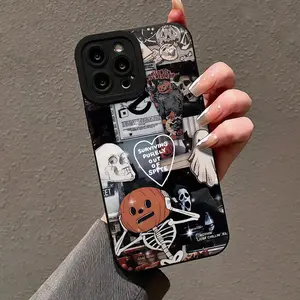 Creative Skull & Pumpkin Pattern Phone Case, Anti-drop Decorative Phone Protector Cover, Phone Accessories Compatible with iPhone Series