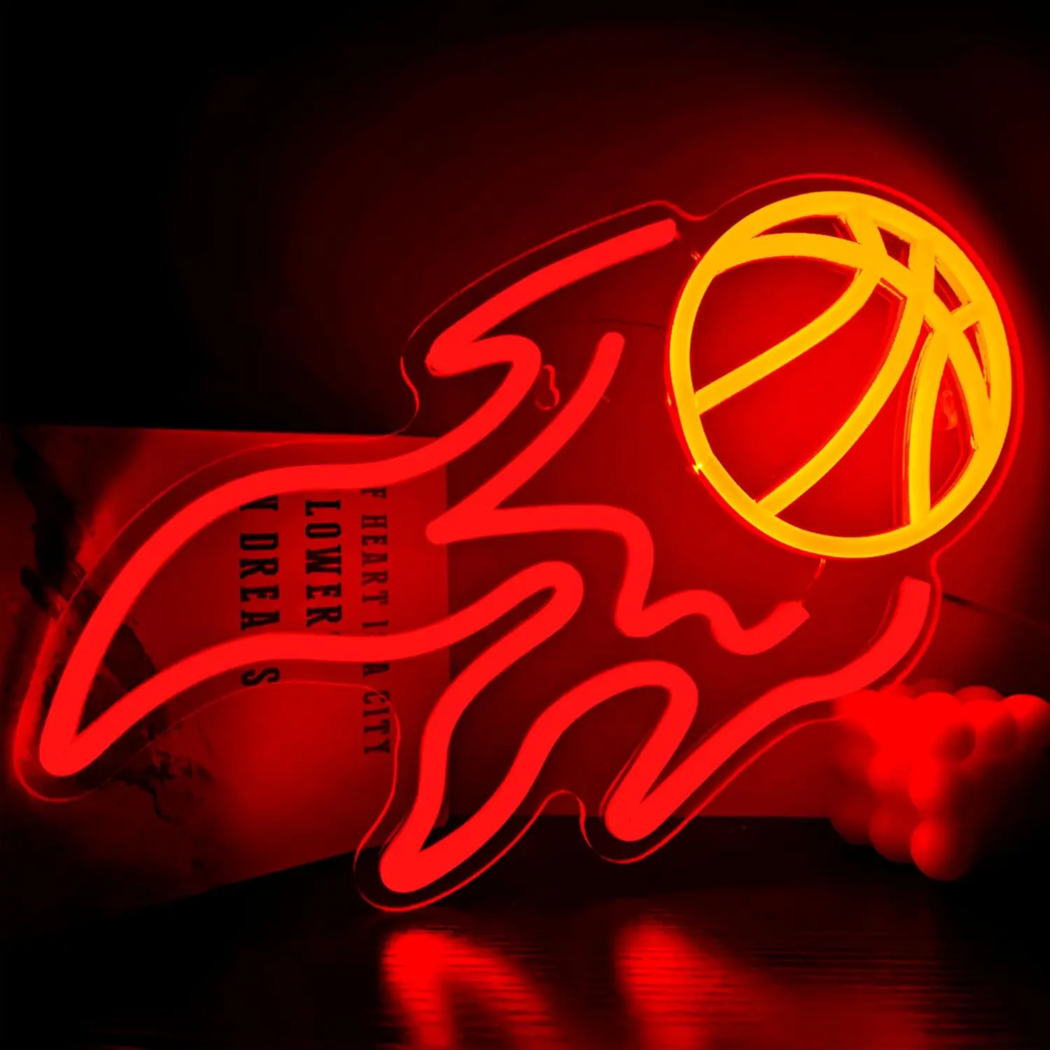 USB-Powered Vibrant Sporty LED Neon Sign - Indoor Wall Decor Night Light for Shops, Bedrooms, Game Boy’s Rooms, Christmas Gift for Kids with Ambient Glow