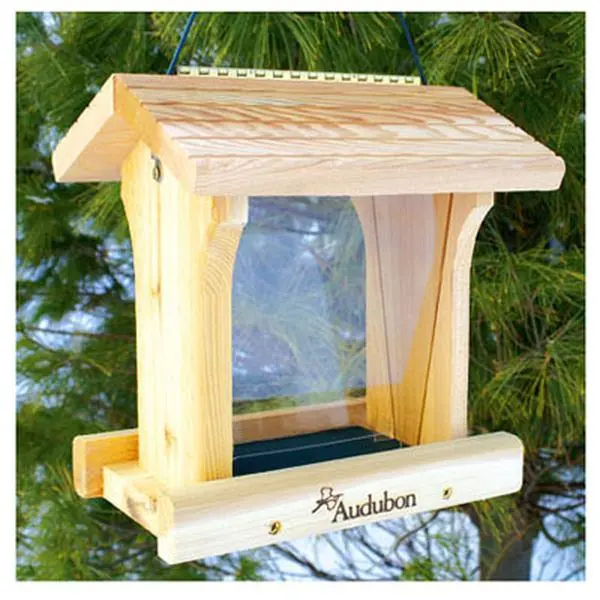 212 MAIN 8.75 in. Handcrafted Cedar Wood Hanging Bird Feeder House, Easy-Fill Wild Bird Feeding Tool, Wild Bird Feeder