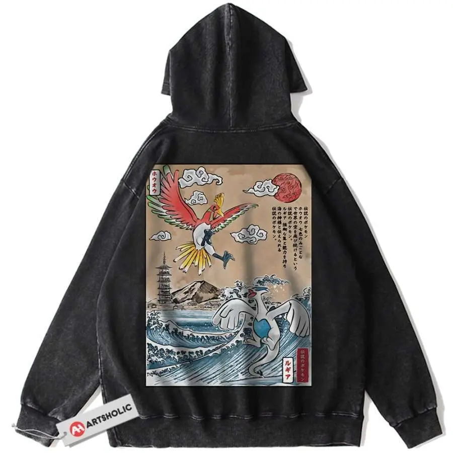 Men's Or Women's Lugia vs Ho-oh Hoodie, P.o.k.e.m.o.n Hoodie, Anime Hoodie, Vintage Hoodie, Gift For Anime Fan, Anime Lover, Manga Lover Gift, Gift For Him, Gift For Her, Menswear, Womenswear