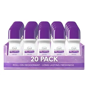 Cool Confidence Original Roll-On Anti-Perspirant Deodorant for Women Pack of 20 (2.6 fl oz / 75ml Each) | 24-Hour Odor Protection | Rosy Floral