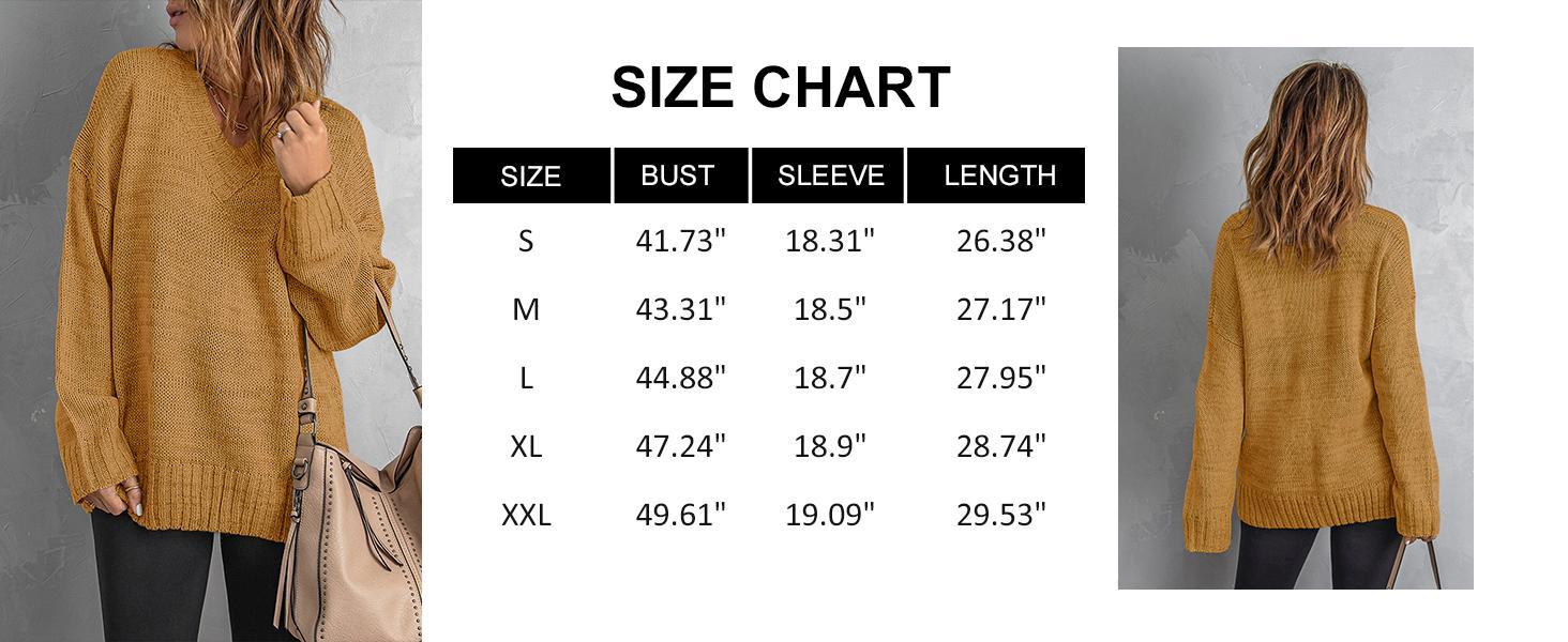 Danedvi Womens Loose Sweaters Sexy V Neck Long Sleeve Solid Knitted Jumper Pullover Sweatshirt Tops Casual Fuzzy Knitwear