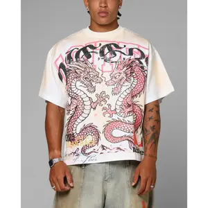 Loiter Dragon Rhinestone T-Shirt White