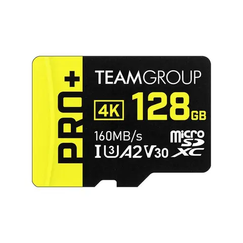Team 128GB PRO+ microSDXC UHS-I/U3 Class 10 Memory Card with Adapter, compatible with Nintendo-Switch, Steam Deck, and ROG Ally, Speed Up to 160MB/s(TPPMSDX128GIA2V3003)