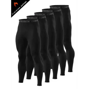 Breathable Quick-Dry Men's High-Performance Compression Leggings - Stretchy Polyester/Elastane Blend, Soft & Durable for Running, Gym, Sports & Training - Red, Workout Leggings