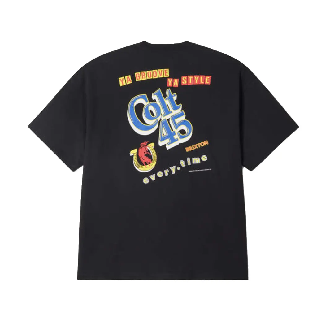 Brixton Men's T-shirt, Colt 45 Everytime Oversized Streetwear Graphic Top in 100% Cotton with Short-Sleeve and Round Neck, Tshirt, Shortsleeve