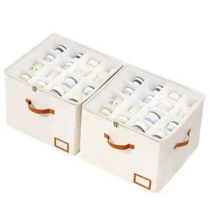 Shoe Rack Organizer for Closet – Shoe Storage Organizer with Adjustable Dividers, Fabric Shoe Storage Boxes with Clear Cover, Foldable Space-Saving Storage Organization Bins, Fits 8-32 Pairs, Shoe Rack for Back to School