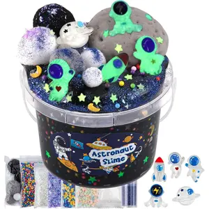 Astronaut Galaxy Slime for Kids, Big Slime Bucket with Clay, Glow in The Dark Slimes Kit for Girls and Boys Ages 8-12, Slimes Party Favors for Birthday Easter, Sensory DIY Toys