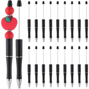 30PCS DIY Beaded Ballpoint Pen Silicone Beads Focus Beads, Colorful DIY Creative Crafts, Jewelry Making Kits, Graduation Office Back to School Supplies Emotional