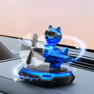 Solar Powered Car Air Freshener, Car Air Aromatherapy Diffuser with Solar Rotating Airplane Design, Car Interior Decoration Supplies, Car Interior Diffusers