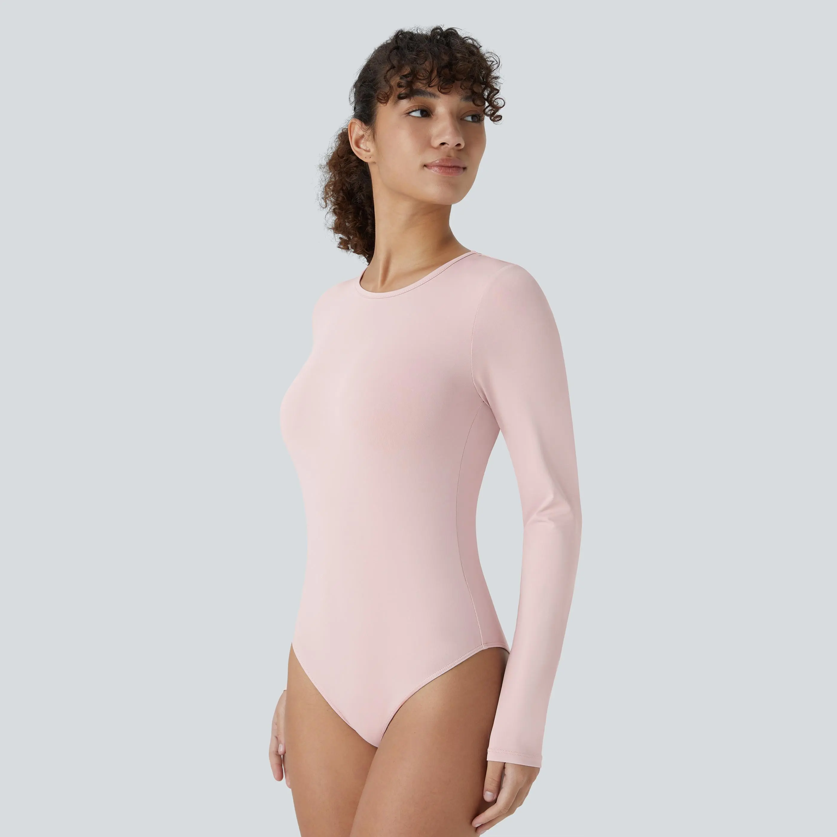 Halara Round Neck Long Sleeve Button Casual Bodysuit #BackToSchool