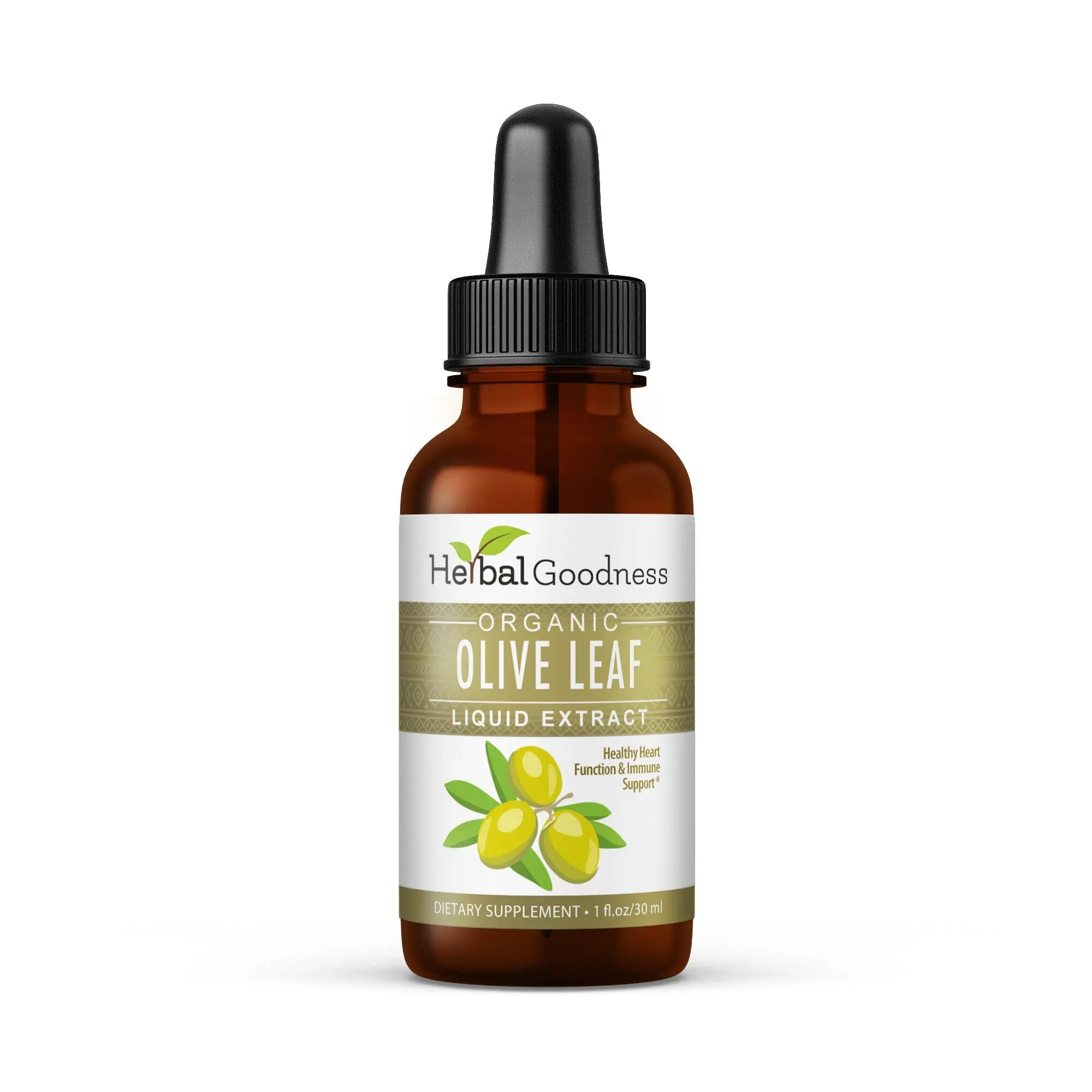 Olive Leaf Extract Liquid - 15X Strength - Healthy Heart Function & Immune Support - Herbal Goodness