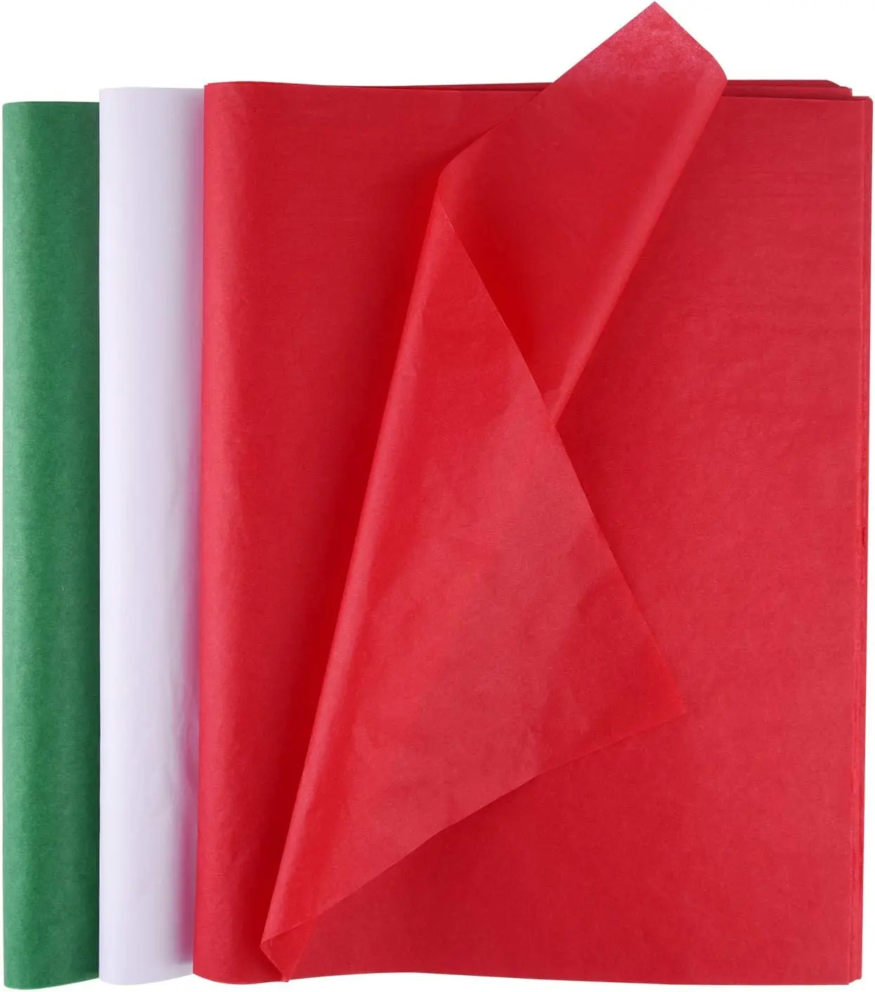 60 Christmas Tissue Paper Sheets 50 * 35cm Christmas Wrapping Paper for DIY and Craft  Bags Decorations (Red, Green, and White)