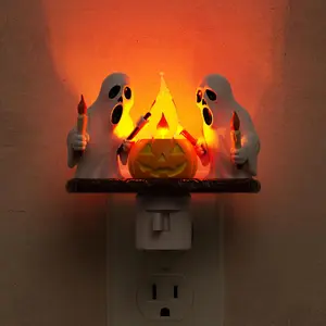 Haoween Night ight,Ghost Campfire Nightight,Campfire Fickering Night ights Pug into Wa,Haoween Decorations for  Aduts