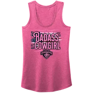 Ladies Badass Cowgirl Tank - Fuchsia