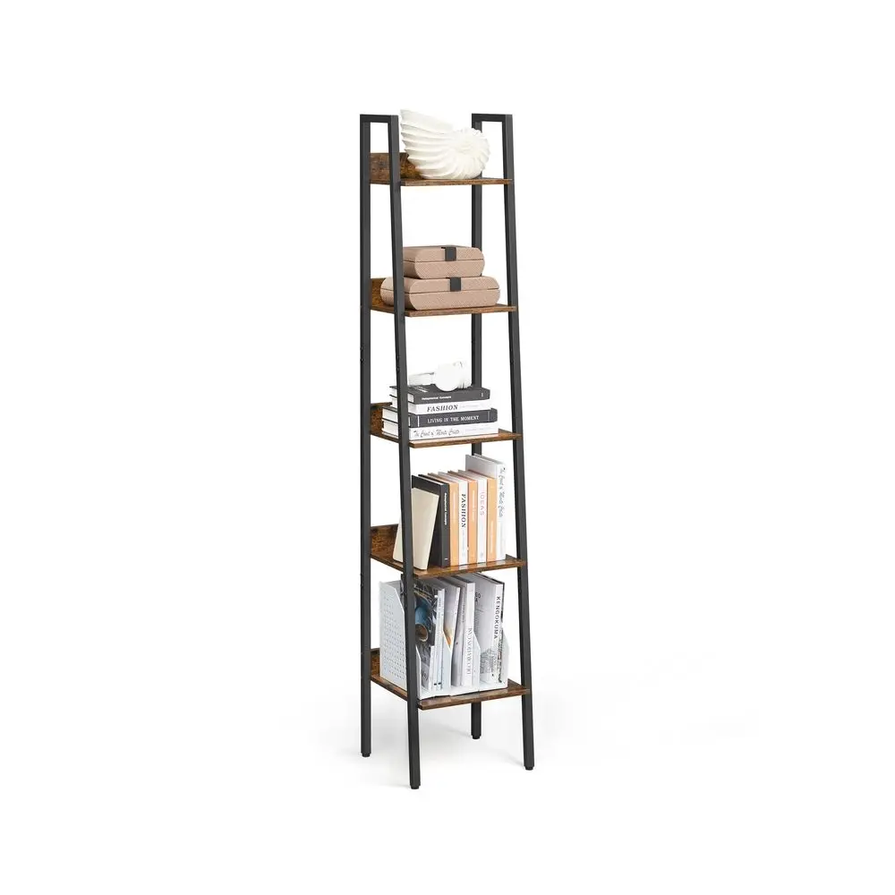 VASAGLE Bookshelf, 5-Tier Narrow Book Shelf, 11.8 x 13.3 x 66.9 Inches, Ladder Shelf for Home Office, Living Room, Bedroom, Kitchen