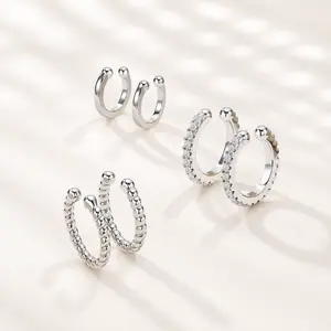Sporra Moissanite Ear Cuff S925 Plated 18K White Gold - Lore Jewelry
