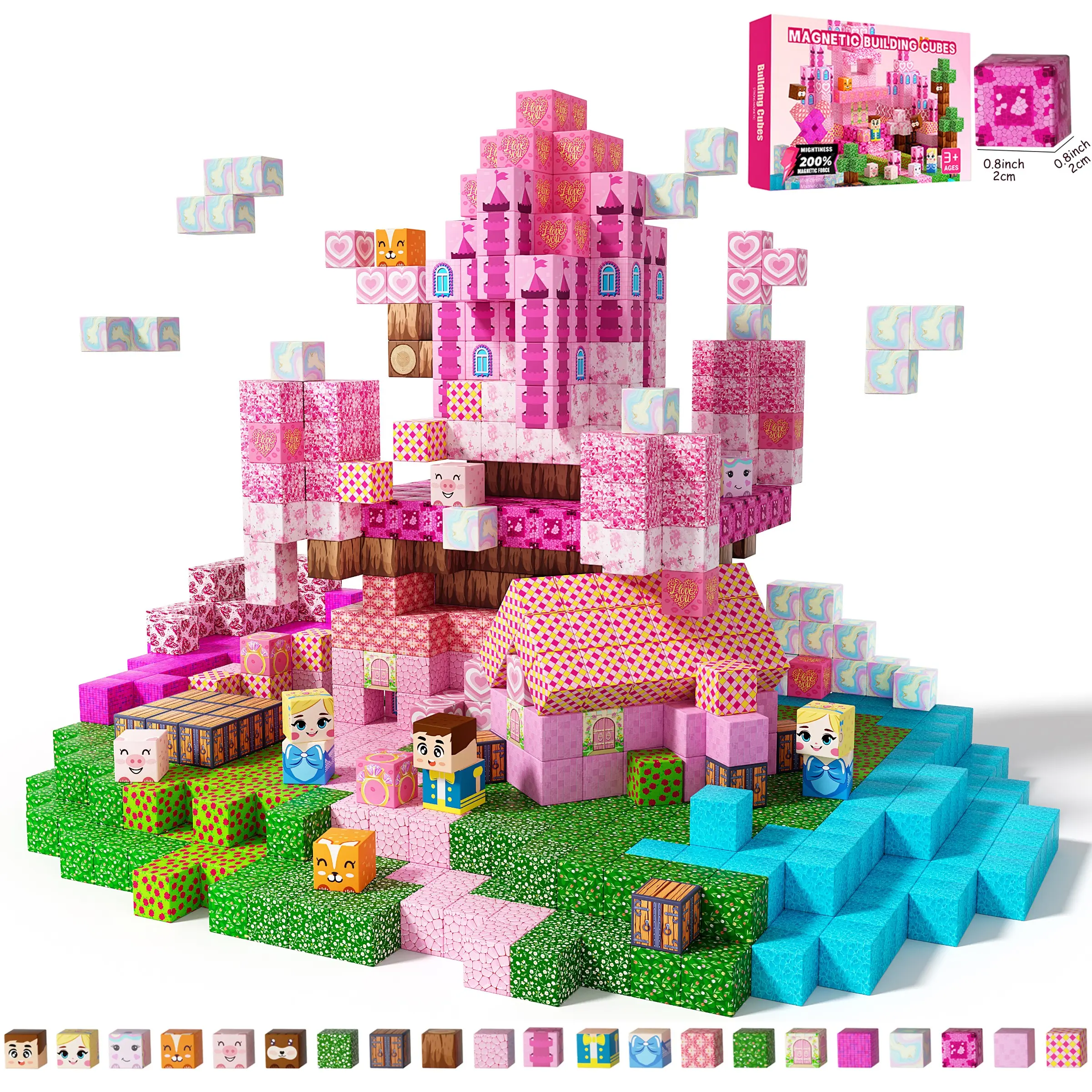 Magnetic Building Blocks-100/150 Piece, Building Block Sets, Magnetic Building Cubes, Magnetic Construction Set, Stem Montessori Sensory Toy, 3D Construction, Creative Play, Safe Abs Material, Ages 3-8