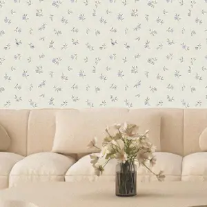 Floral Pattern Wallpaper, 1 Roll Self-adhesive Waterproof Removable Wallpaper, Decorative Sticker for Home Living Room Kitchen Bedroom Dormitory