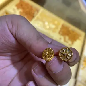 Real gold 18k earrings with backings