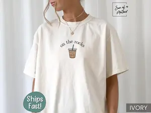 Comfort Colors Iced Coffee Shirt Aesthetic Good Vibes T-Shirt Trendy Retro Coffee Lover Graphic Tee Vintage Cafe Gift for Her Minimalist Barista Top Oversized Sunday Shirt 2026 Bloom Tee Support Caffeine Era Art Cute Cold Brew