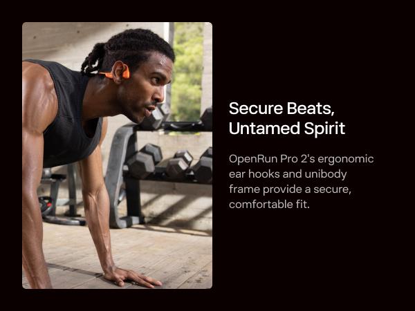 SHOKZ NEW OpenRun Pro 2 - Open-Ear, Bone Conduction Sport Headphones - Sweat Resistant, Workout Headphones with Deep Bass and Smart Mic
