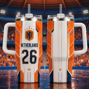 Personalized Soccer 2026 Netherlands 40OZ Tumbler, WC Tumbler, 2026 Soccer World Tournament, International Game Day, Sport Lovers Tumbler