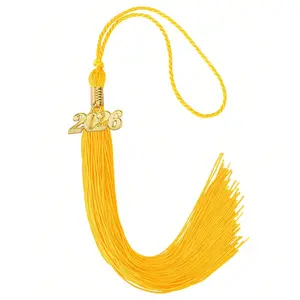 2026 Graduation Cap Tassel Set, Tassel Hat Decoration with Golden Pendant, Commemorative Cord, School Graduation Class Souvenir Gift
