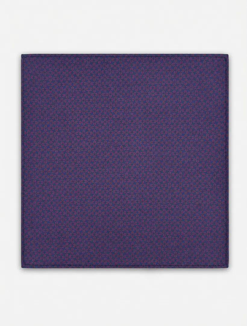 Navy with Burgundy Arrow Pocket Square Handkerchief