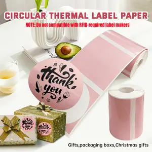 2 Inch Round Thermal Sticker Labels(50mm)- 150 Sheets/Roll, Self-Adhesive Direct Thermal Paper For P50/M110/M220/D100/D200/X4 Printers, Circle Stickers For Reatil Thank You Tags, Food Jars & Gift Packaging