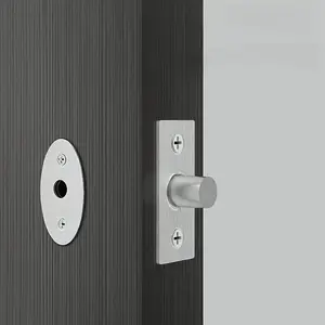 1pc Heavy-Duty Iron Invisible Door Lock with Deep Well Design - Key-Operated, No Battery Needed, Includes Strike Plate & Screws for Office, Manager Doors, and Fire Doors - Sleek Modern Finish