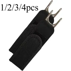1/2/3/4pcs Lazy Waistband Metal Hook Elastic Tactical Belt, Creative Military Style Buckle Design, Durable & Comfortable Fit