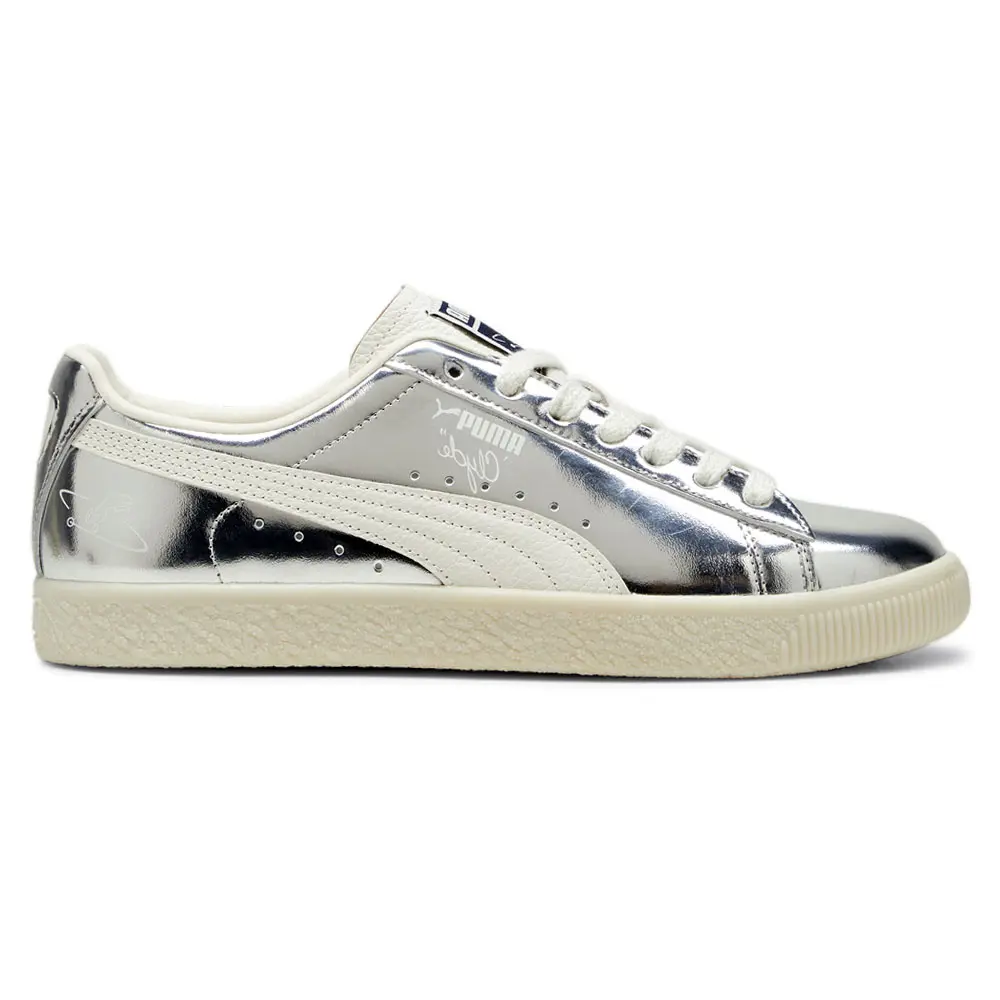PUMA Mens Clyde 3024 Lace Up Sneakers Shoes Casual - Silver