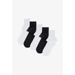 AKLSOCK-L5 - 5-Pack Girly Lace Ankle Sock
