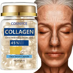 90 Capsules Collagen Essence, Unisex Facial Moisturizer, Daily Hydration & Brightening, Firm Anti Aging Smooth & Soft Skin Care Serum