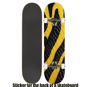 1 Flat "Simple Snakeskin Yellow and Black Markings" Retro Skateboard Sticker is suitable for double warp skateboard, scooter