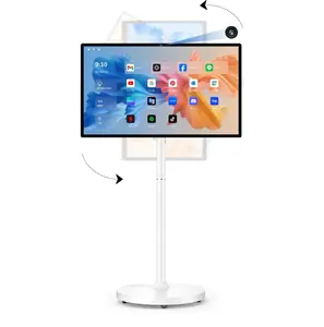 27-Inch Portable Smart TV on Wheels - Android 14 Mobile TV with 8G RAM, 128G Storage, 6-8H Battery, 360° Swivel Stand | Ideal for Bedroom, Living Room Viewing