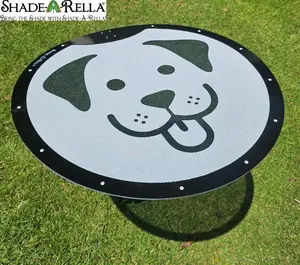 Limited Edition!  Introducing the Pup-A-Rella!  24" round, 70% shade cloth printed Puppy face plant shade, plant umbrella, portable shade